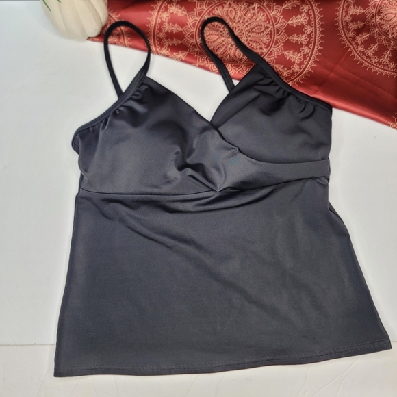 Lands' End Swim Top Black Size 10D - Picture 1 of 9
